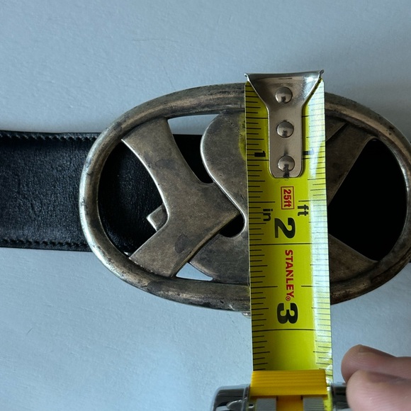 YVES SAINT LAURENT YSL LOGO BUCKLE BLACK GENUINE LEATHER BELT SZ LARGE 95 / 38 - Picture 16 of 16